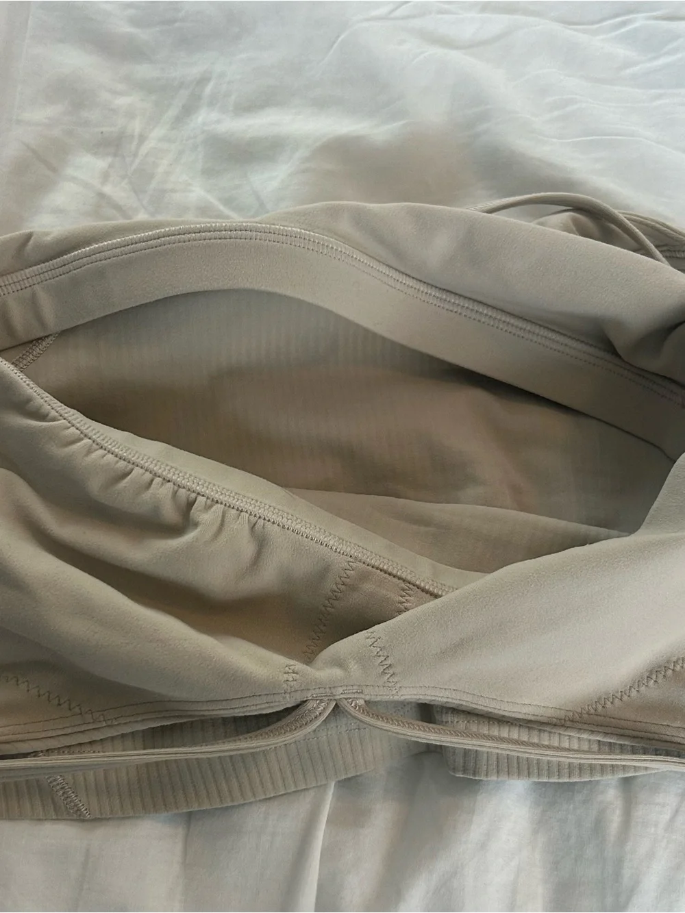 lululemon athletica Ribbed Double-Strap Cropped Tank in Beige